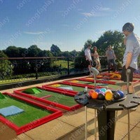 Miniature Golf Portable 9 Trous Parcours Mobile Écologique Imperméable Léger PVC Ensemble de Golf à Louer pour Parc d'Attractions Extérieur