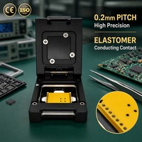 Módulo de prueba de chips semiconductores con soporte de ensayo manual giratorio tipo concha para IC de paso de 0.2mm, venta al por mayor de fábrica