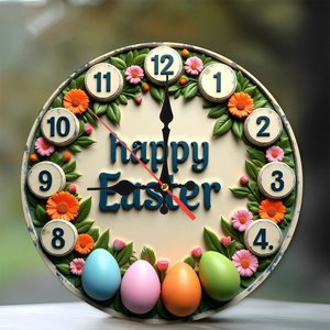 <b>Round</b> Wooden Wall Clock 25x25cm Silent Non Ticking Vintage Decor Living Room Wall Hanging Clock - Product Image 1