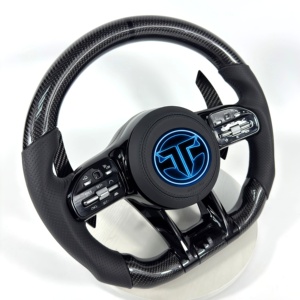 <span class=keywords><strong>Volante</strong></span> de Fibra de Carbono para <span class=keywords><strong>Mercedes</strong></span> Benz <span class=keywords><strong>AMG</strong></span>, Compatible con los Modelos W117, W176, W177, W203, W204, W205, W211, W212, W213, W218, C43, C63, C200, C300 - Product Image 3