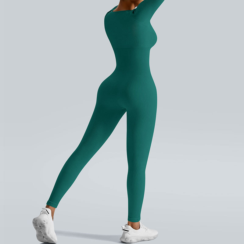 High Quality Women's One Piece Jumpsuits Long Sleeve Tight Fitting Elastic Breathable Sportswear Yoga Bodysuit
