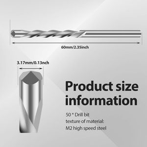 Mèches de coupe de point de guidage de cloison sèche de précision en acier M2 à grande vitesse de qualité supérieure bois 1/8 pouces pointe de scie à spirale forets polyvalents - Product Image 5