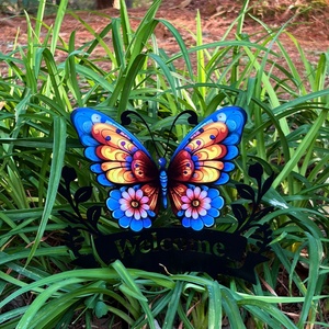 Flores para marcos, decoración de jardín de metal con insectos, letreros de hierro en miniatura con pájaros para césped, letreros decorativos para patio, adornos de jardín para exteriores, venta al por mayor - Product Image 2
