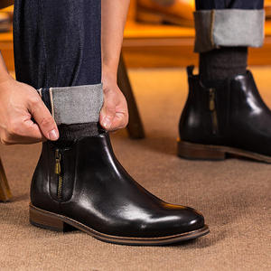 High-Quality 2026 Casual Dress Boots Genuine Leather Men's Work <b>Shoes</b> Comfortable and <b>Safe</b> Outdoor Short chukka boots - Product Image 3