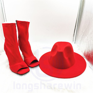 Bolso de mano mate de PVC para mujer, a la moda, bolsas coloridas de gelatina y Sandalias de tacón alto, conjuntos de sombreros fedora - Product Image 4