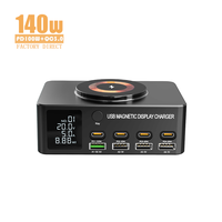 Cargador Inalámbrico de Alta Velocidad de 140w Compatible con Qc3.0 Pd para Teléfonos, Cámaras, Computadoras Portátiles y Herramientas Eléctricas