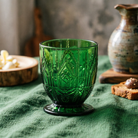 Gobelet à vin vintage à motif gaufré, design rétro européen de luxe, 230 ml, compatible lave-vaisselle