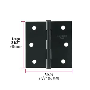 Cerniera Quadrata Master con 200 unità, 2-1/2', Nero Opaco, Testa Piatta, BASIC - Product Image 3