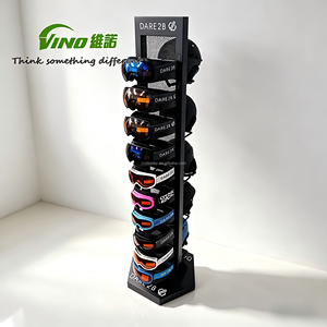 Vertical Multi-Hook <b>Display</b> Stand for Helmets & Sports Goggles - Metal <b>Display</b> <b>Rack</b> helmet stand - Product Image 2