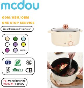 หม้อไฟฟ้าอเนกประสงค์ mcdou 220V 110V 1000W 4 ลิตร กระจกนิรภัย ควบคุมอุณหภูมิ ทำอาหารต่างๆ เช่น ปันต้า บาท อาลู บอร์ธา - Product Image 1