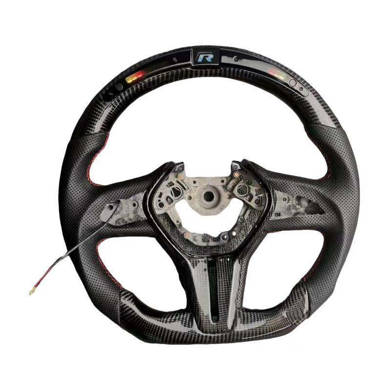 Carbon+Perforated Leather+LED+Red Stitching