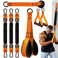 Juego de Bandas de Resistencia Apilables de Látex RS 75LBS con Anclaje para Puerta y Asas de Espuma para Entrenamiento de Fuerza y Fitness en Casa