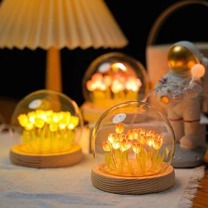 2025 Hot Sale DIY Tulip Glass Table Lamp Night <b>Light</b> Birthday Christmas Gifts Crystal Ball Flower Tulips <b>LED</b> - Product Image 1