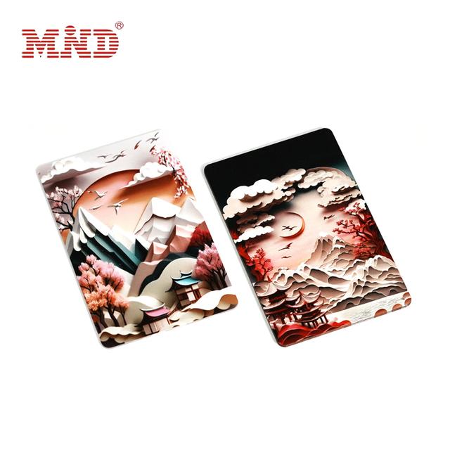NTAG 213 Custom 3D Relief Landscape Wood Material Tourist Nfc Card
