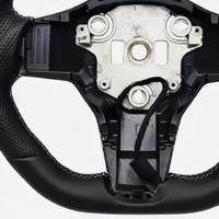 Volant chauffant pour Tesla Model 3 2017-2023 Model Y 2020-2024 Volant en cuir perforé avec fonction de chauffage