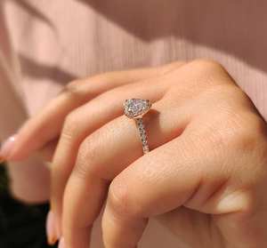 Anillos de Diamantes de Laboratorio con Corte Corazón al por Mayor, Oro Sólido de 10k, 14k, 18k, 1ct, Sin Níquel, Sin Plomo, Joyería Fina Clásica, Venta al por Mayor, Fábrica de India - Product Image 2