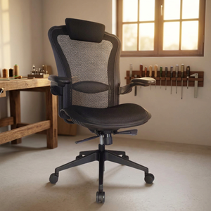 Contemporary <b>Plastic</b> Executive Home Office Desk Chair with Breathable <b>Mesh</b> and Swivel for Comfort and Style - Product Image 1