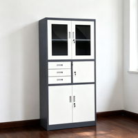 Armoire de rangement de bureau moderne en fer, élégante et fonctionnelle, avec grande capacité de rangement, compartiments sécurisés et verrouillables