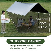 Tente de camping extérieure pour plage, abri de survie imperméable en tissu Oxford 210T avec poteaux, protection solaire et contre la pluie