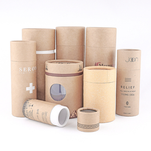 Bougie d'emballage de tube de papier vide rond personnalisé boîte de cylindre de fenêtre de bougie de tissu kraft biodégradable