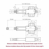 Mini vérin électrique télescopique 12V/24V, petit moteur DC à mouvement alternatif, cylindre de levage à déplacement linéaire