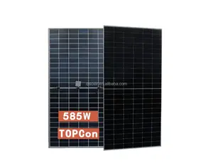 Qjpv Chất Lượng Cao 555W 560W 565W 570W 575W 580W 585 W Mono Nửa Di Động 585 Watt PV Mô-đun Hai Mặt Kính Đôi Năng Lượng Mặt Trời Bảng Điều Khiển