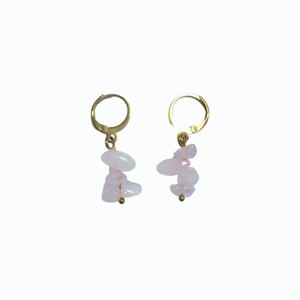 Pendientes de Cuarzo Rosa con Piedras en Forma de Gota, Hechos a Mano, Joyería Colgante para Fiestas, Uso Diario, Regalo - Product Image 1