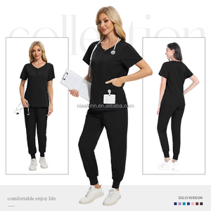 Uniformes Quirúrgicos para Mujer, Conjunto de Uniforme Médico para Enfermera, Ropa de Trabajo para Salón de Belleza, Uniforme Clínico, Parte Superior y Pantalones, <span class=keywords><strong>Traje</strong></span> Clínico para Spa, Doctora y Enfermería - Product Image 3