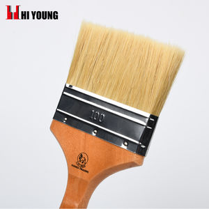 Pincel de pintura de filamento mixto de cerdas blancas de alta calidad, virola chapada en estaño con cepillo de pintura con mango de madera Platane - Product Image 4