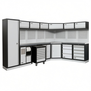 Sistema de Muebles Modulares para Taller Fervi A008H, Gabinete para Herramientas con Panel Perforado y Cajones para Uso en Garaje - Product Image 2