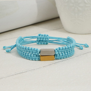 Pulsera de Cuerda de Nailon con Grabado de Logotipo, Nombre o Texto Personalizado, Unisex, de Acero Inoxidable, Hecha a Mano, en Oferta - Product Image 2
