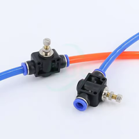 Régulateur de débit d'air pneumatique 4mm 6mm 8mm 10mm 12mm OD pour tuyau, connecteur de vanne de réglage du débit de gaz, contrôleur de vitesse d'air