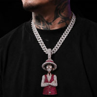Colgante de Personaje de Dibujos Animados de Lujo Personalizado en Plata de Ley 925 con Moissanita, Estilo Iced Out, para Hombre, Joyería Hip Hop Streetwear