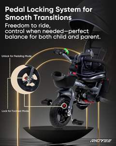 <span class=keywords><strong>Triciclo</strong></span> para niños pequeños plegable 7 en 1 para <span class=keywords><strong>18</strong></span> <span class=keywords><strong>meses</strong></span> 5 años Frenos dobles Neumático de goma todo terreno Asiento giratorio <span class=keywords><strong>Triciclo</strong></span> para niños - Product Image 4