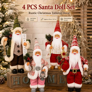 Vente en gros usine – Figurine de Père Noël debout de 40 cm avec chapeau pliable, poupée en tissu de Noël, ornement rustique pour table 2026 - Product Image 2