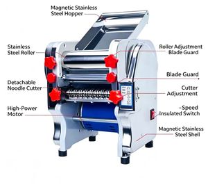 Machine à pâtes électrique en acier inoxydable, facile à utiliser, pour <span class=keywords><strong>la</strong></span> fabrication de pâtes et de nouilles, pour un usage domestique et commercial de petite taille - Product Image 2