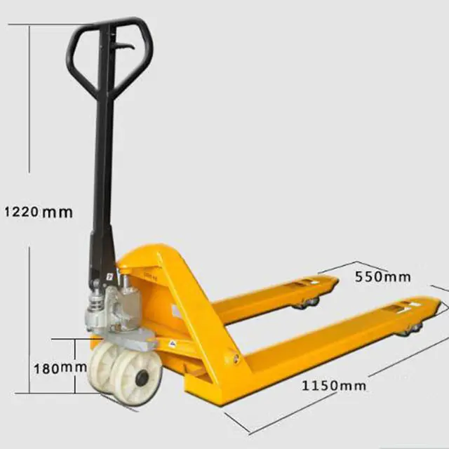 Transpallet manuale da 2 Ton 2.5 Ton 3 Ton capacità Pallet Jack manuale per magazzino consegna