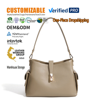 Sac à bandoulière en cuir véritable style japonais 2026 Quiet Luxury, grande capacité, type hobo, avec chaînes et fermoir doré, pour femme, vente en gros, OEM, ODM, pour le trajet quotidien