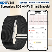 Bracelet intelligent sans écran avec moniteur ECG et VFC, podomètre, bracelet de fitness, suivi de santé et de sommeil par IA, étanche IP68, unisexe, détox numérique