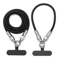 Câble de charge double USB-C tressé en nylon avec cordon de téléphone anti-chute, chargeur rapide portable pour téléphone portable, voyage, sport