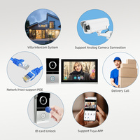 Sistema de Videoportero IP Inteligente Tuya para el Hogar, Monitor de Pantalla Táctil IPS de 10.1 Pulgadas y 768P, Control de Acceso a Puertas, Videoportero Eléctrico de Plástico