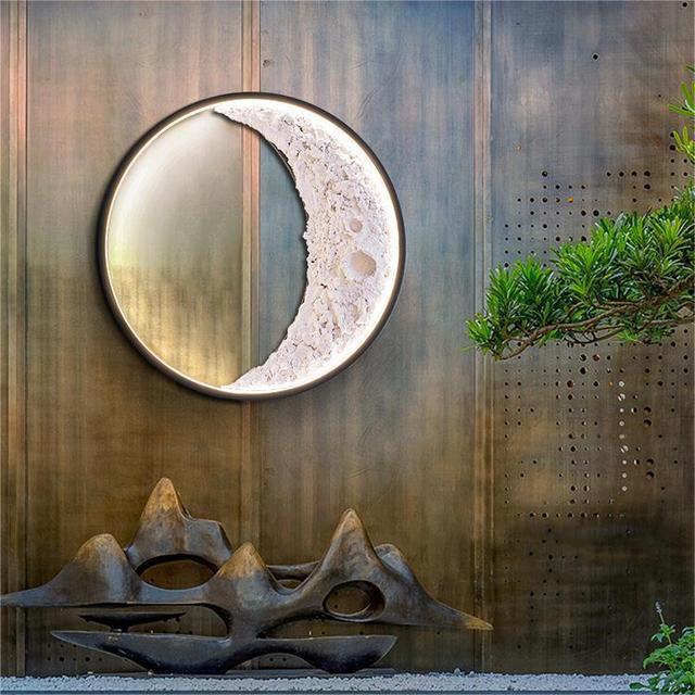 Minimalist Indoor Lighting Bedroom Background Wall Living Room Decorative Bedside Lights Modern LED Moon Wall Lamp