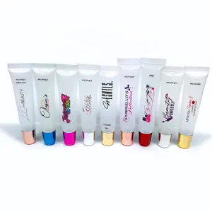 Tùy Chỉnh LOGO Màu Hồng Đen Bạc Rõ Ràng Cap Lipgloss Ống Container Nhãn Hiệu Riêng 10Ml 15Ml 20Ml Rỗng Bóp Lipgloss Ống