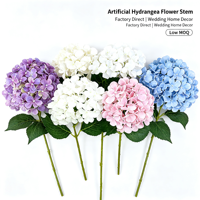 Fleur artificielle d'hortensia en soie multicolore réaliste au toucher réel, tige de fleur pour centre de table, décoration d'événements, de mariages et de la maison