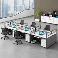 Meubles de bureau économiques modernes, cloisonnement simple, bureau pour employés, mobilier de bureau modulaire, table de poste de travail pour 4 personnes