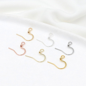 Ganchos planos para pendientes en forma de corazón, chapados en oro, de cobre, para la fabricación de pendientes, componentes de joyería DIY - Product Image 2