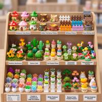 Pot de fleurs en résine pour cactus, champignons, succulentes, plantes en pot, bonsaï, terrarium, scène féerique, cadeau miniature DIY pour amis et collègues