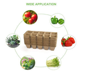 Piantina di cartone riciclato coltiva vasi di piantina di alberi con vassoio di coltivazione uso domestico materiale di polpa eco-friendly - Product Image 5