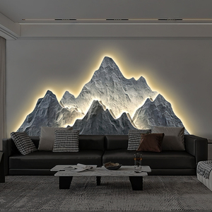 Arte Mural de Lujo con Tallado UV, Decoración del Hogar, Pintura LED <span class=keywords><strong>para</strong></span> <span class=keywords><strong>Sala</strong></span> de Estar, Fondo de Sofá Moderno, Mural de Porcelana de Cristal - Product Image 2