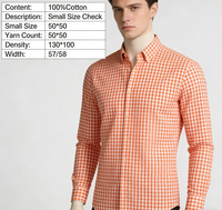 Tissu Gingham à Carreaux Orange 100% Coton de Qualité Supérieure, Tissage Moyen, Classique, Poids Moyen, pour Robes Filles, Hommes et Femmes, Vente en Gros Personnalisée